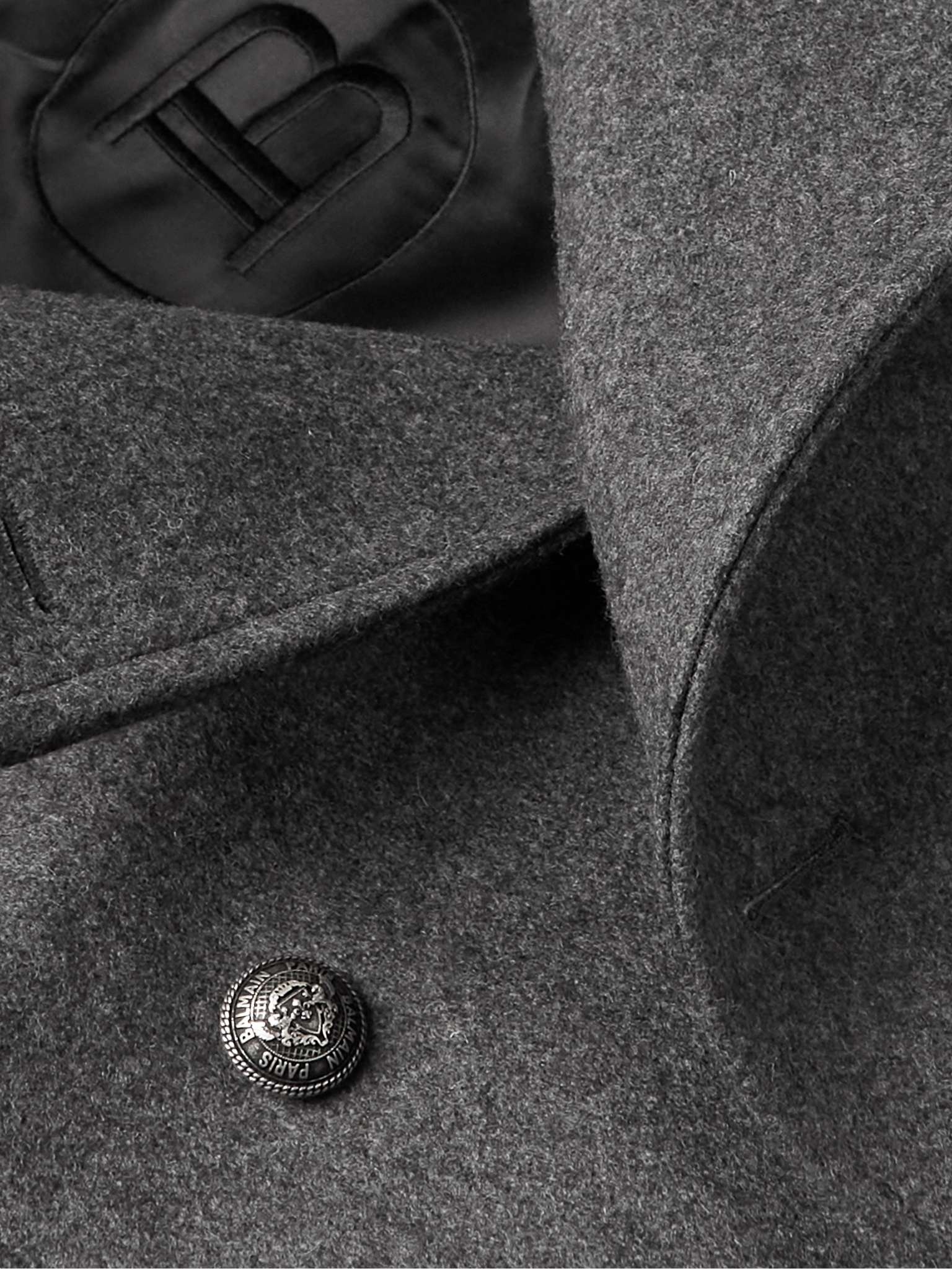 Double-Breasted Wool-Blend Peacoat - 5