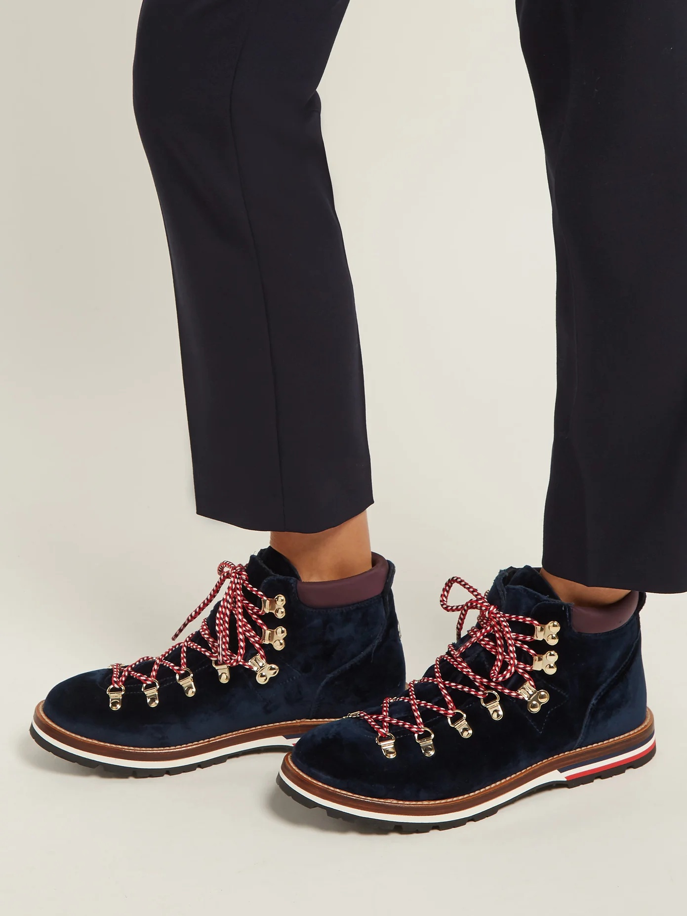 Blanche velvet lace-up mountain boots - 3