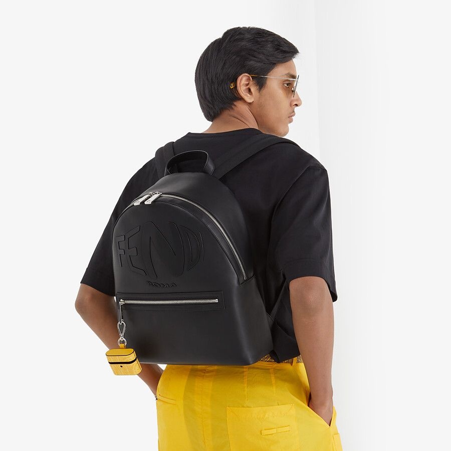 Black leather backpack - 5