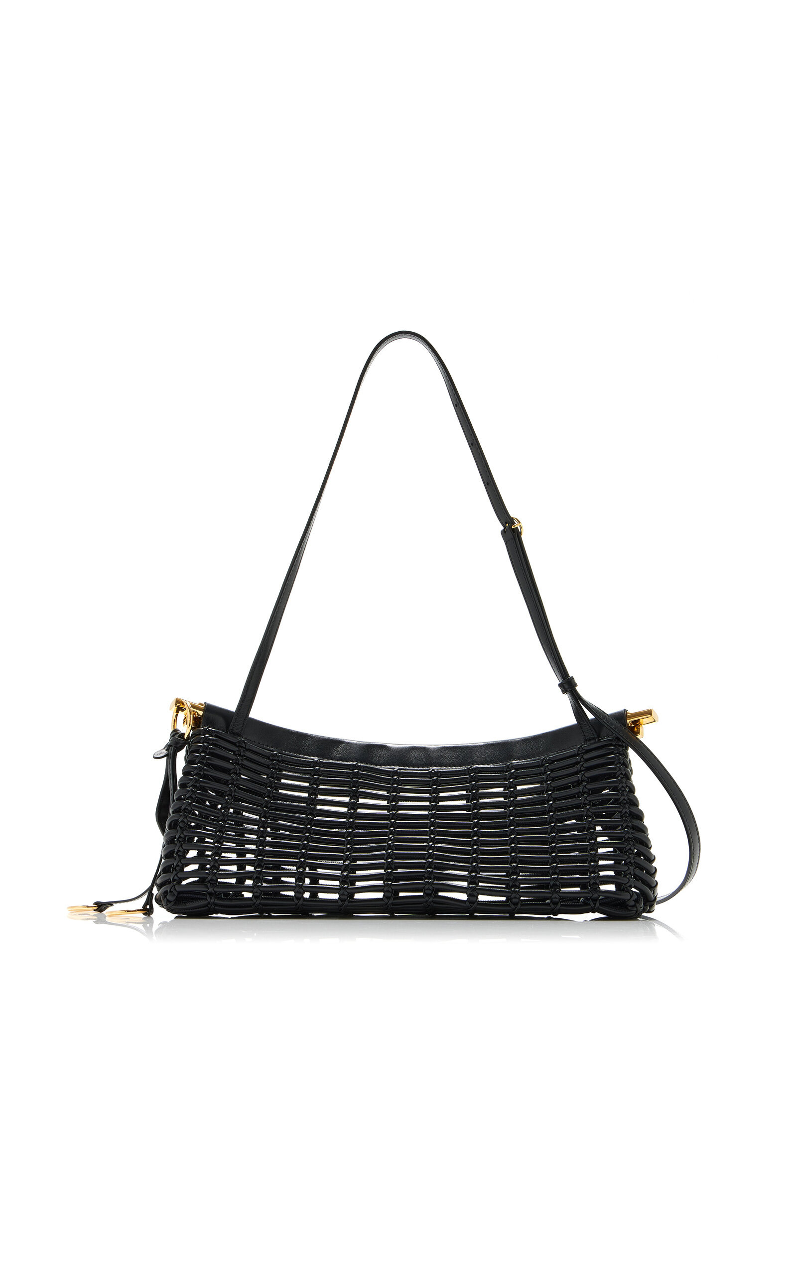 Le Click East/West Medium Braided Leather Bag black - 3