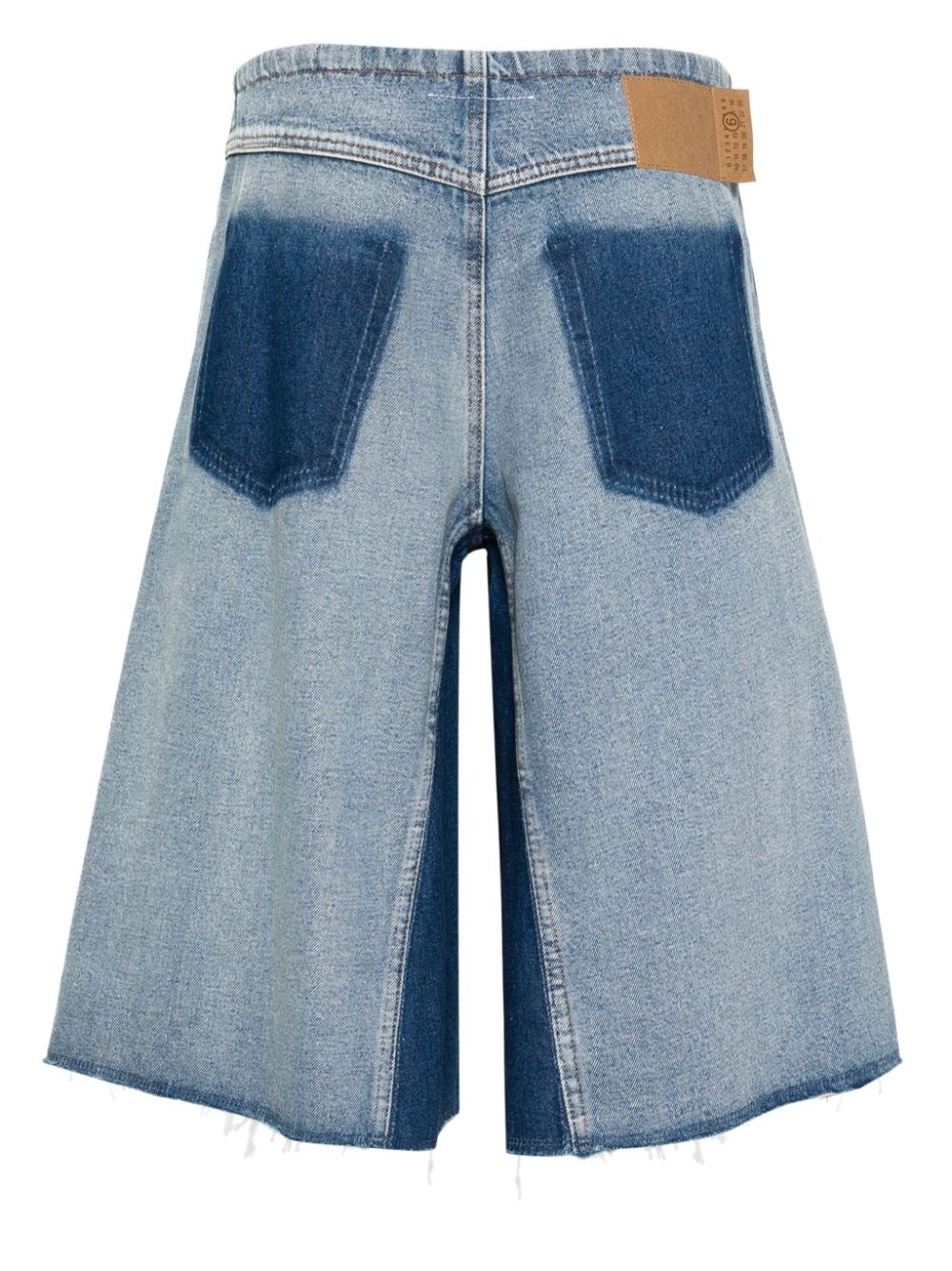 panelled denim bermuda shorts - 2