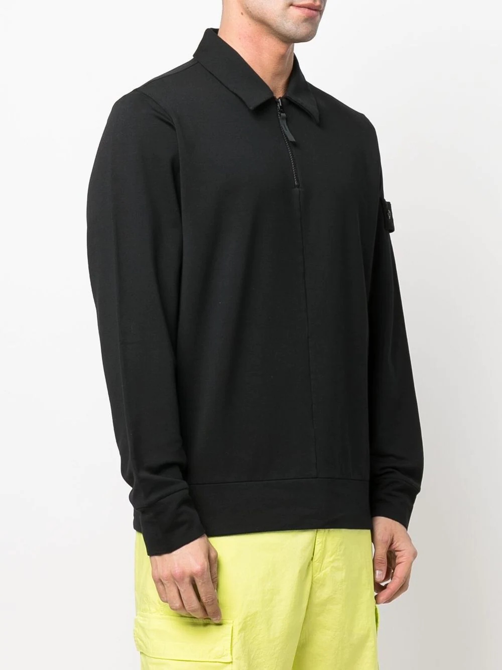 Compass-patch collared sweatshirt - 3