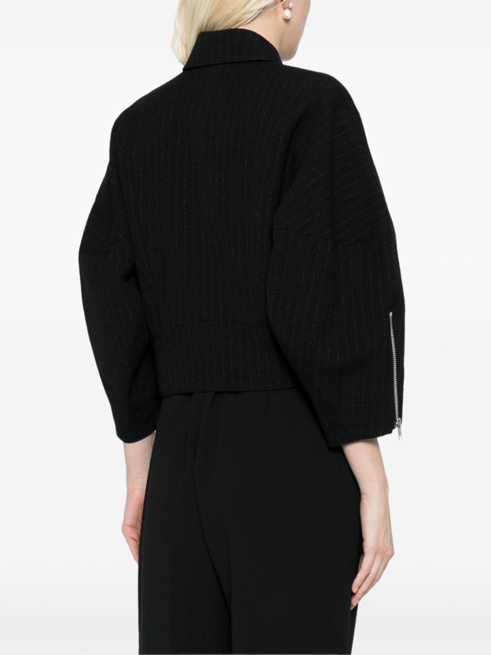 striped zip-up jacket - 4