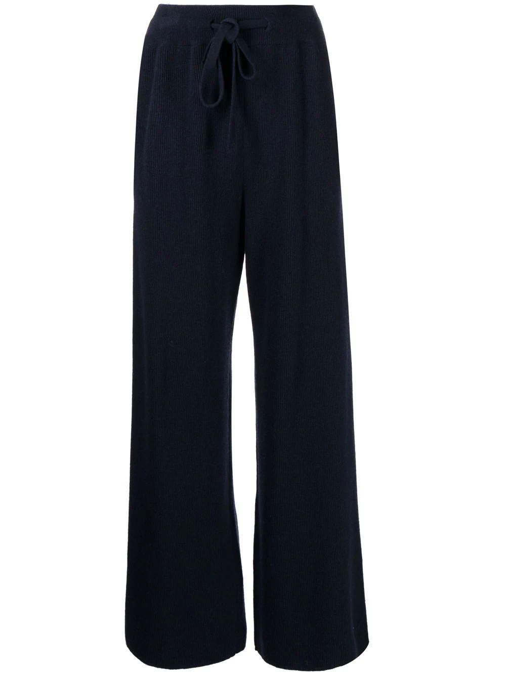 ribbed drawstring wide-leg trousers - 1