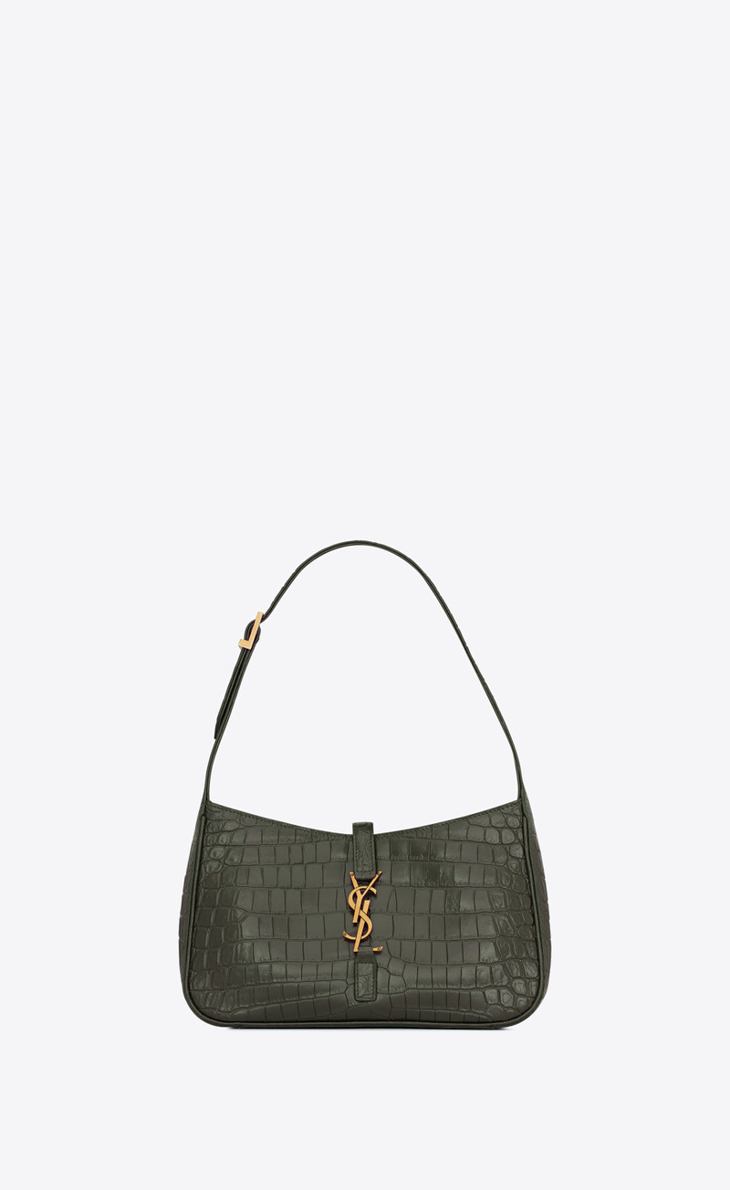 le 5 à 7 hobo bag in crocodile-embossed leather 1