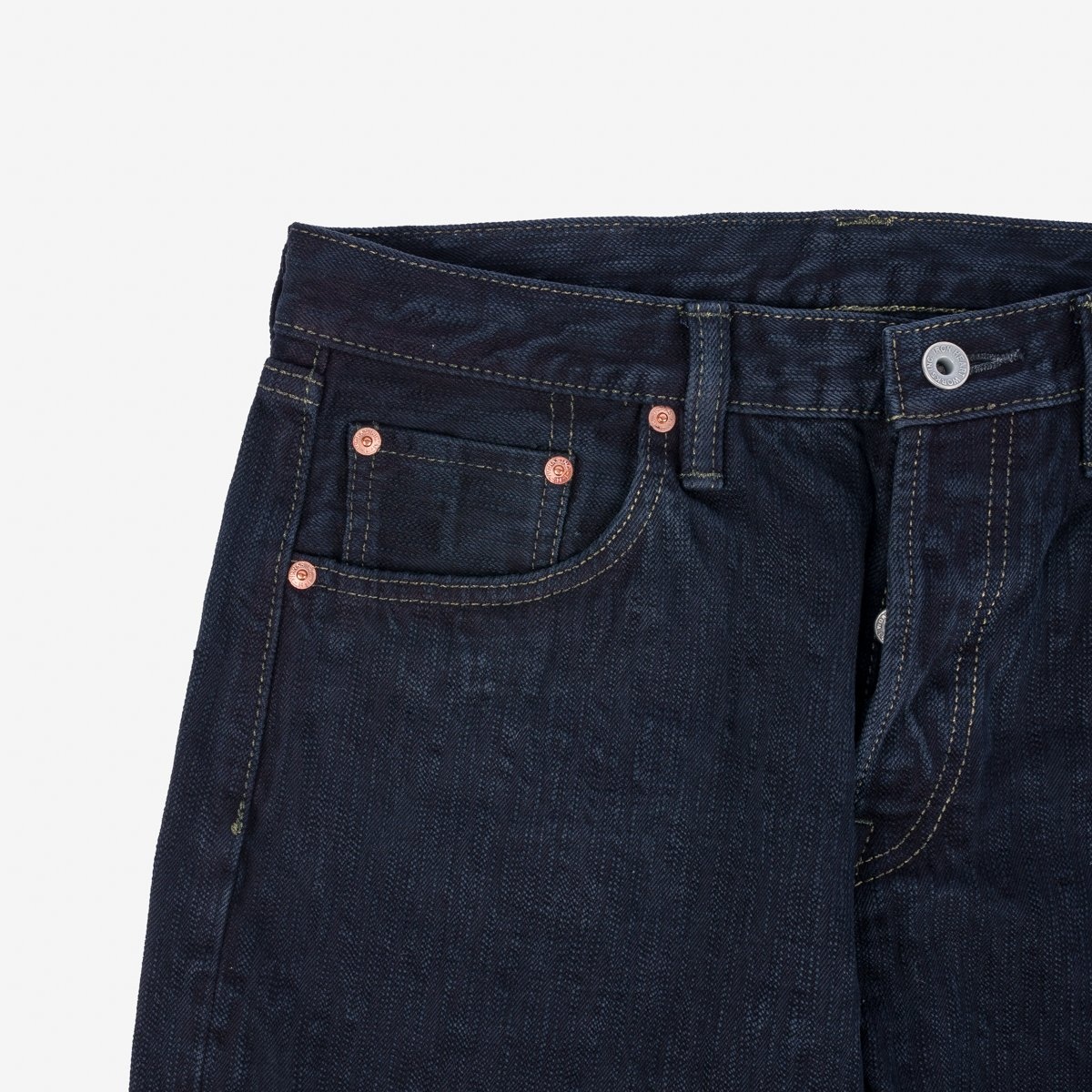 IH-634S-SLBod 16oz Slubby Selvedge Denim Straight Cut Jeans - Indigo Overdyed Black - 9