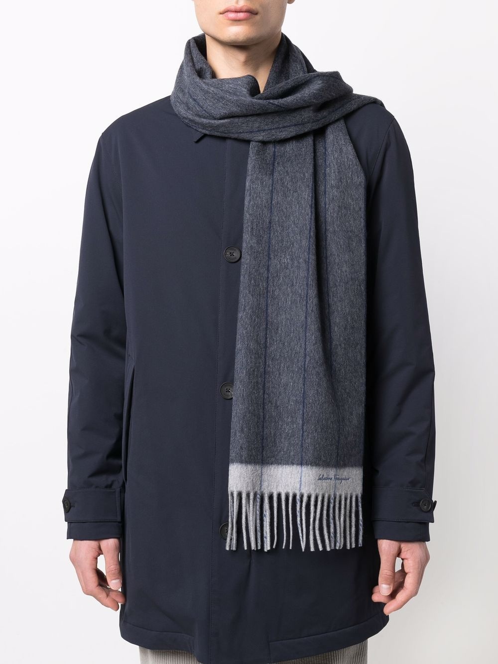 embroidered logo scarf - 2