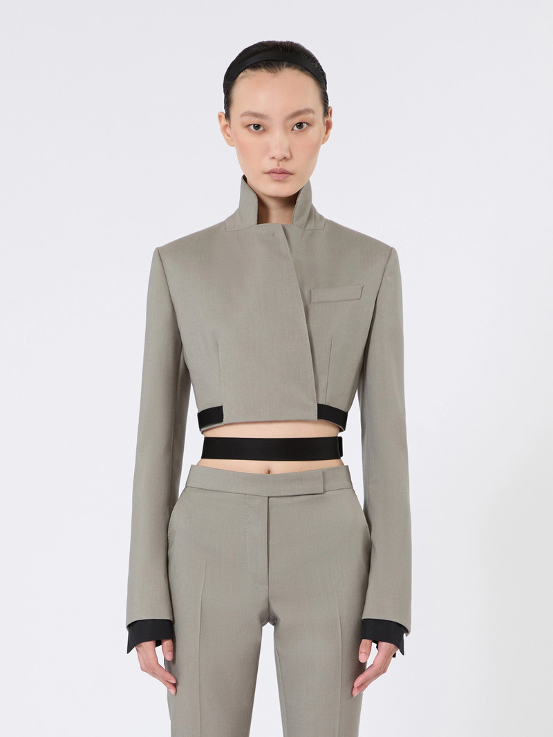VANADIO Slim-fit jacket in wool, mohair and silk - MEDIUM GREY 3