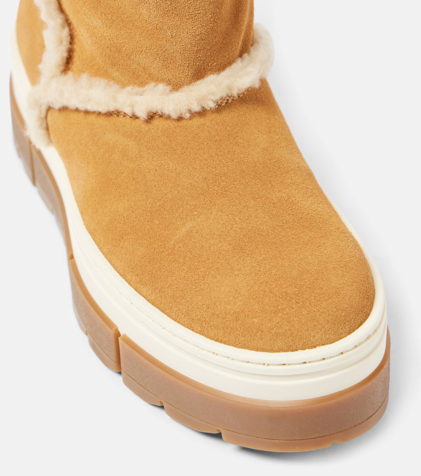 Shearling-lined suede ankle boots - 5