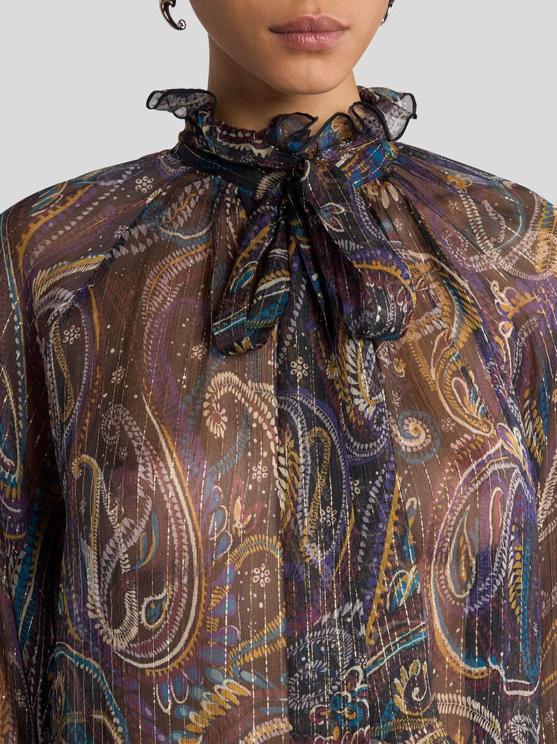 Etro SILK BLOUSE WITH PAISLEY FOLIAGE MOTIF outlook