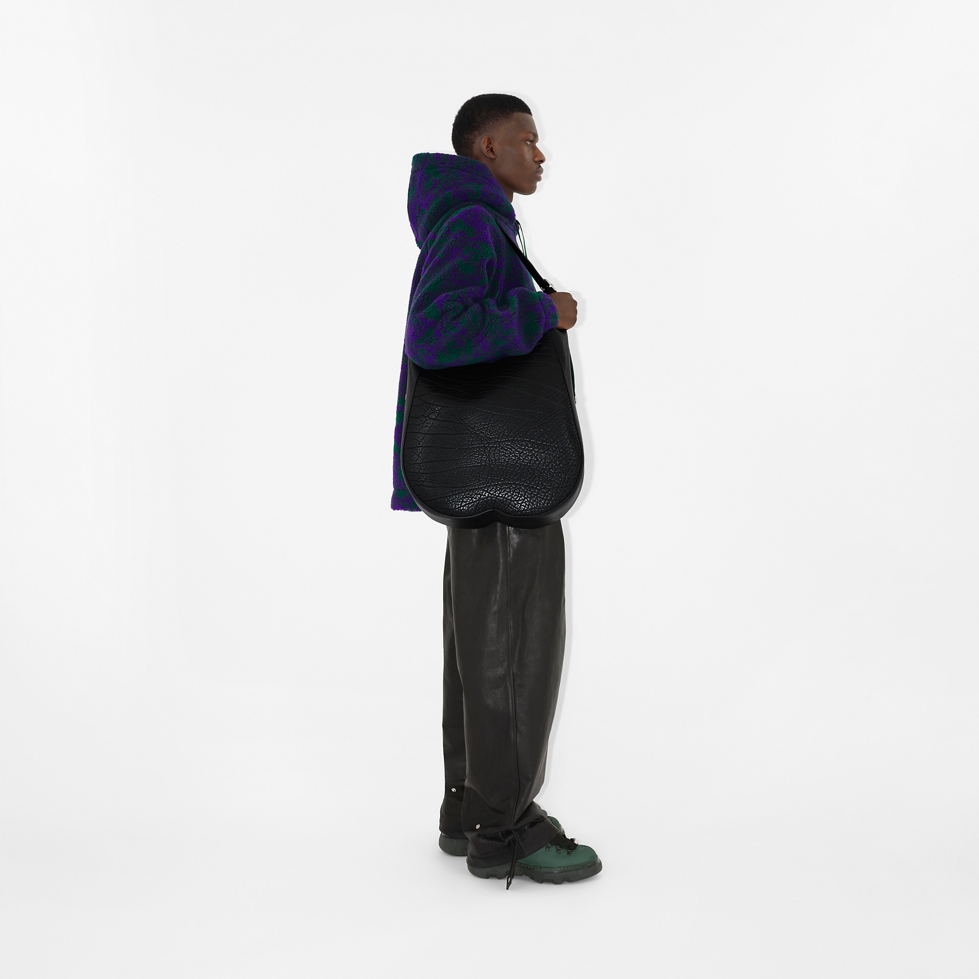 Rose Print Fleece Hoodie - 3