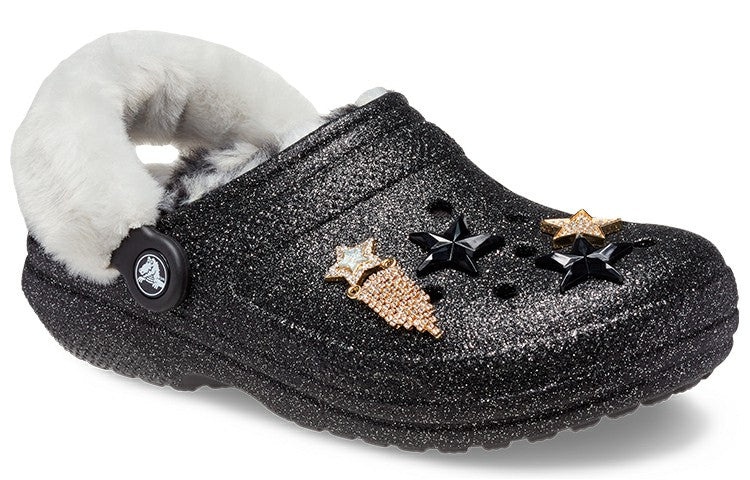 Crocs Disco Classic Lined Disco Glitter Clogs 'Black White' 208075-0ZS - 4