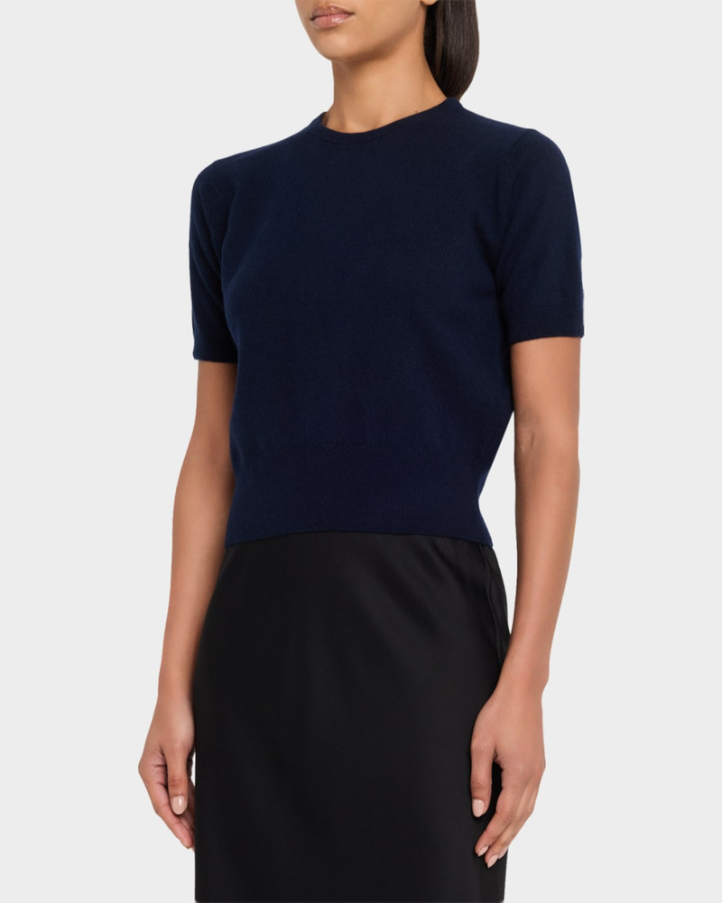 Wool-Cashmere Knit Short-Sleeve T-Shirt 4