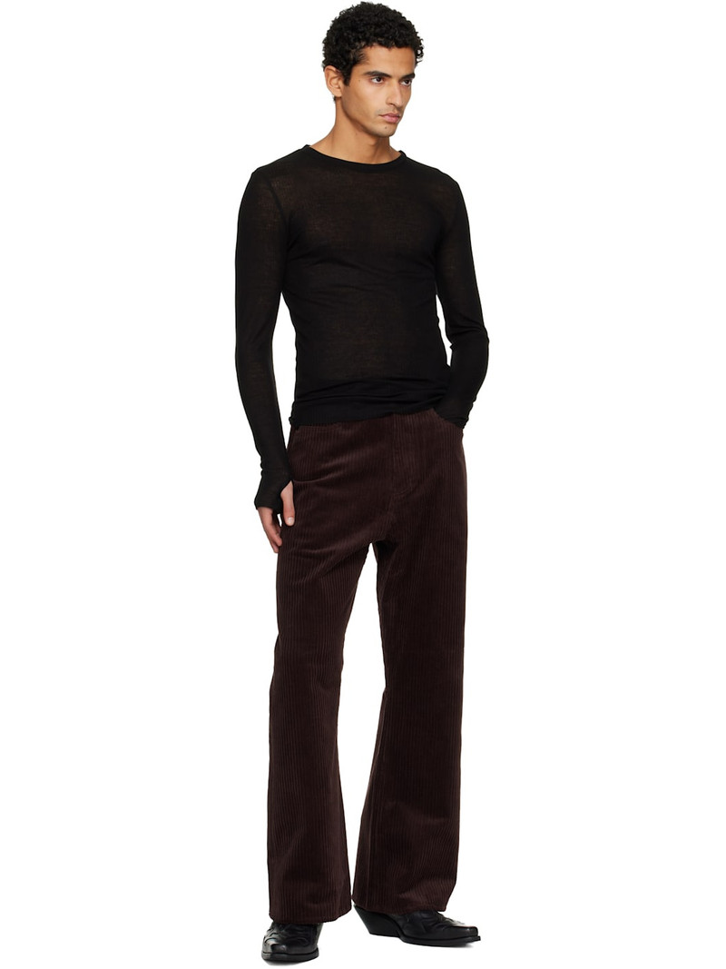 Tonywack Black Sheer Wool Ribbed Knit T-shirt outlook