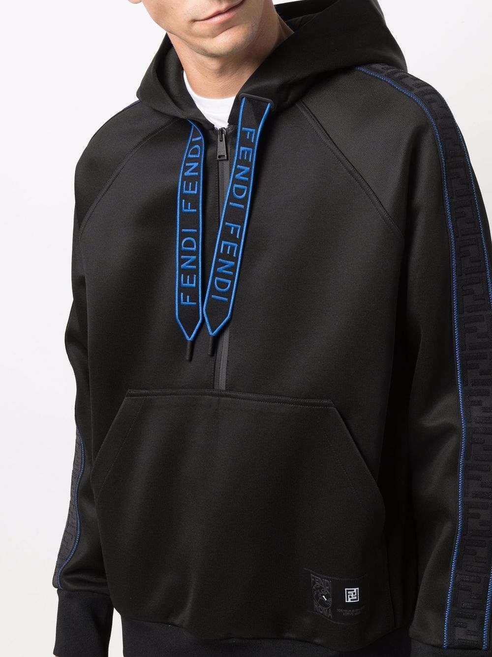 logo-tape zip-fastening hoodie - 5