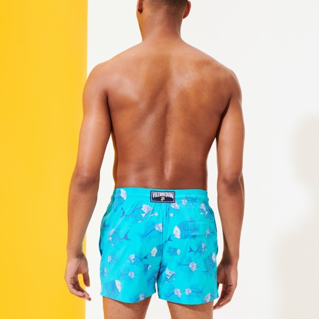 Men Stretch Short Swim Trunks 2018 Prehistoric Fish - 4