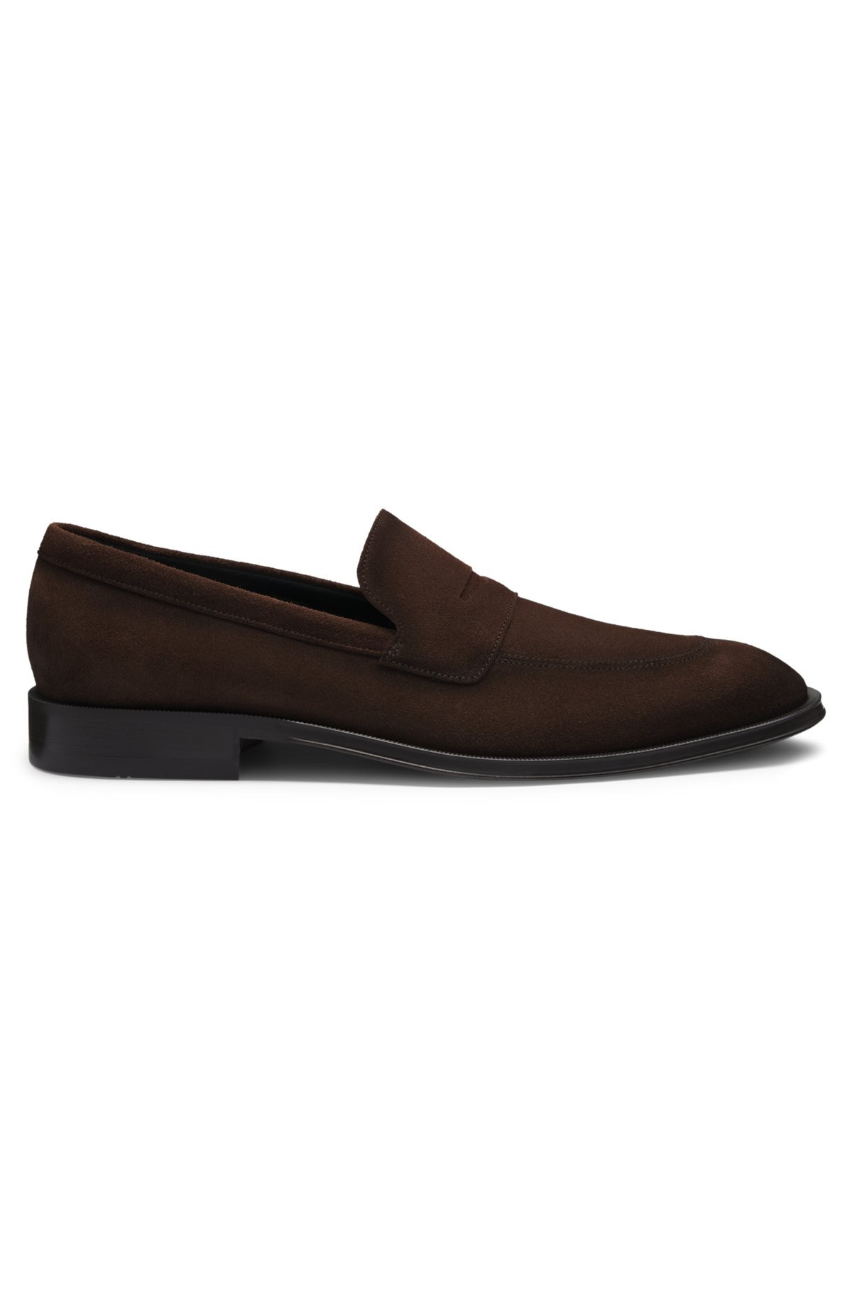 ITALIAN-MADE SUEDE LOAFERS WITH PENNY TRIM - 1