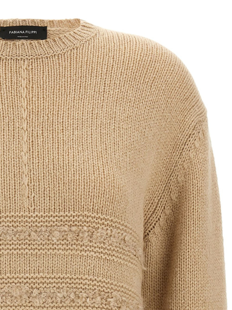 bouclé-insert crew-neck sweater 4