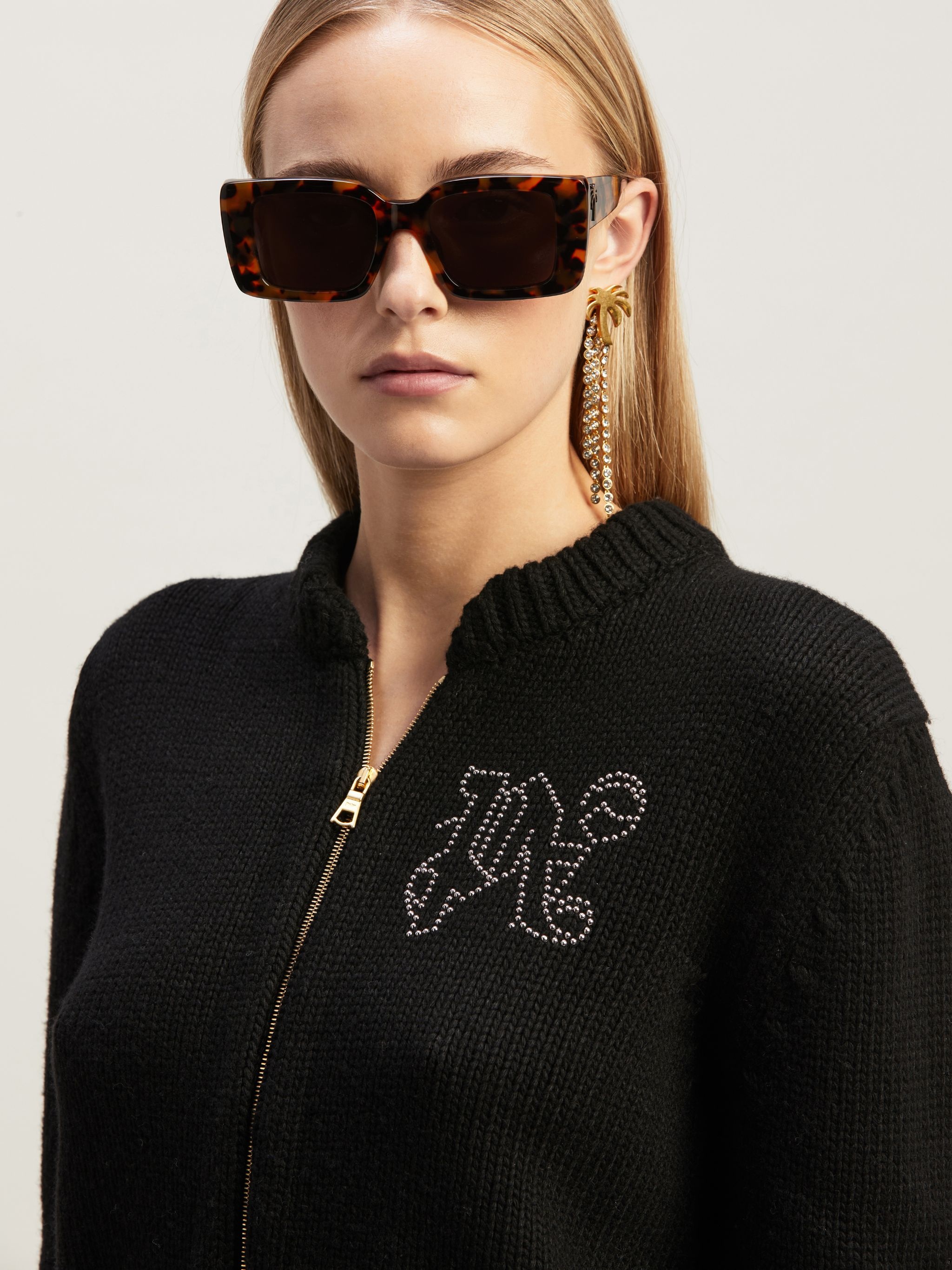 Monogram Stud Zip Sweater - 6