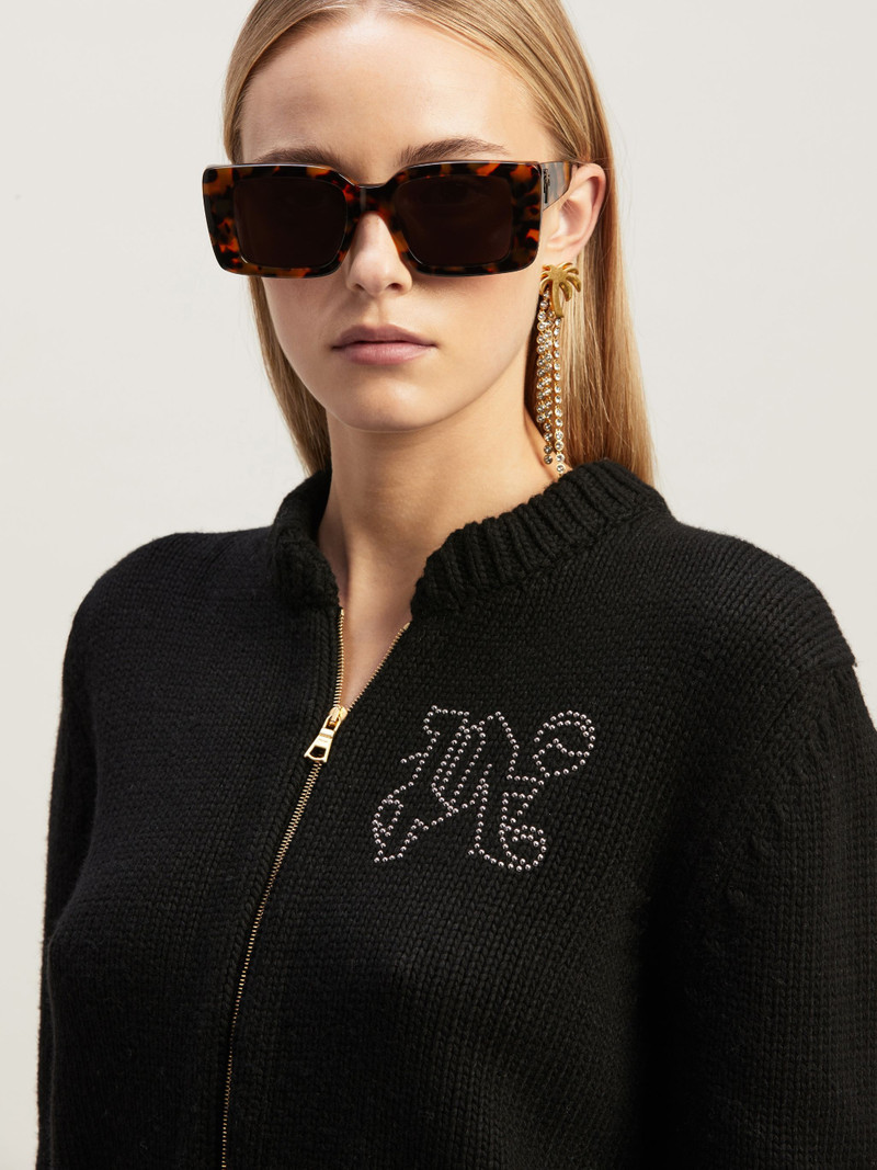 Monogram Stud Zip Sweater 6