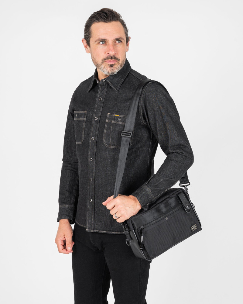Iron Heart PORTER - YOSHIDA & CO. - HEAT SHOULDER BAG - BLACK outlook