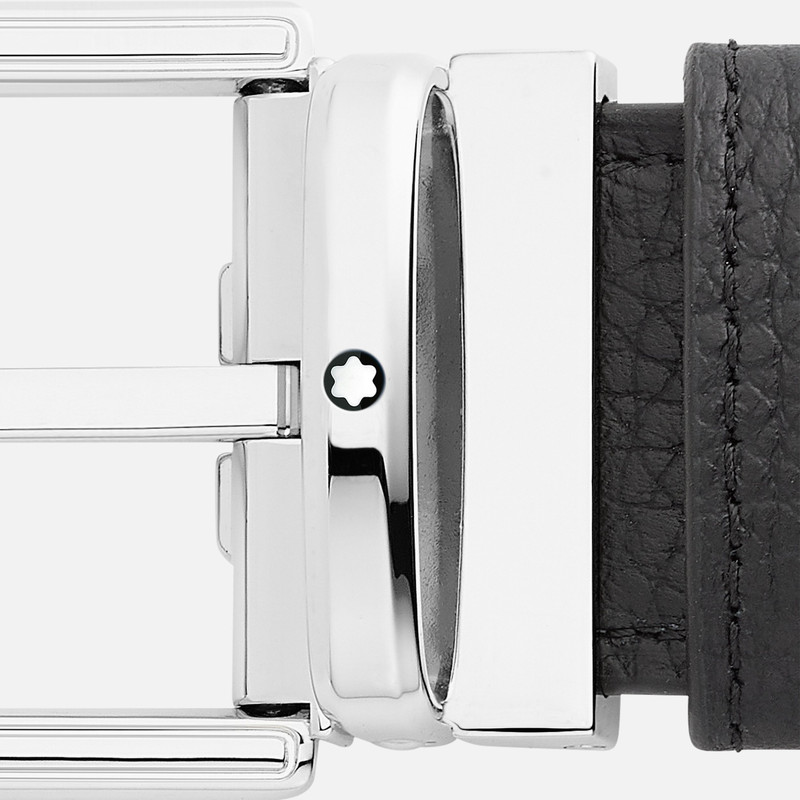 Black/red32 mm reversible leather belt 4