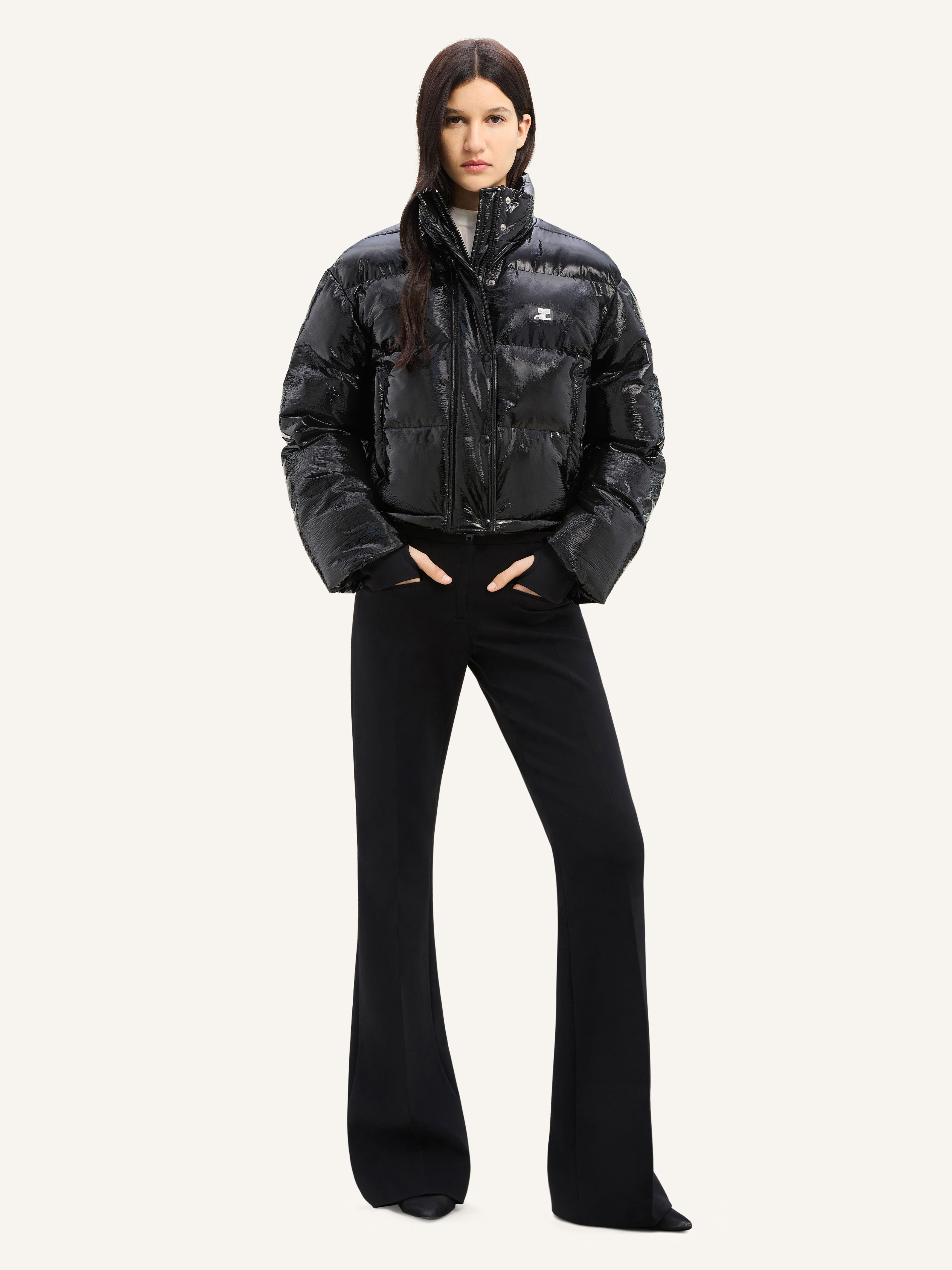 VINYL SHORT PUFFER JACKET - 2