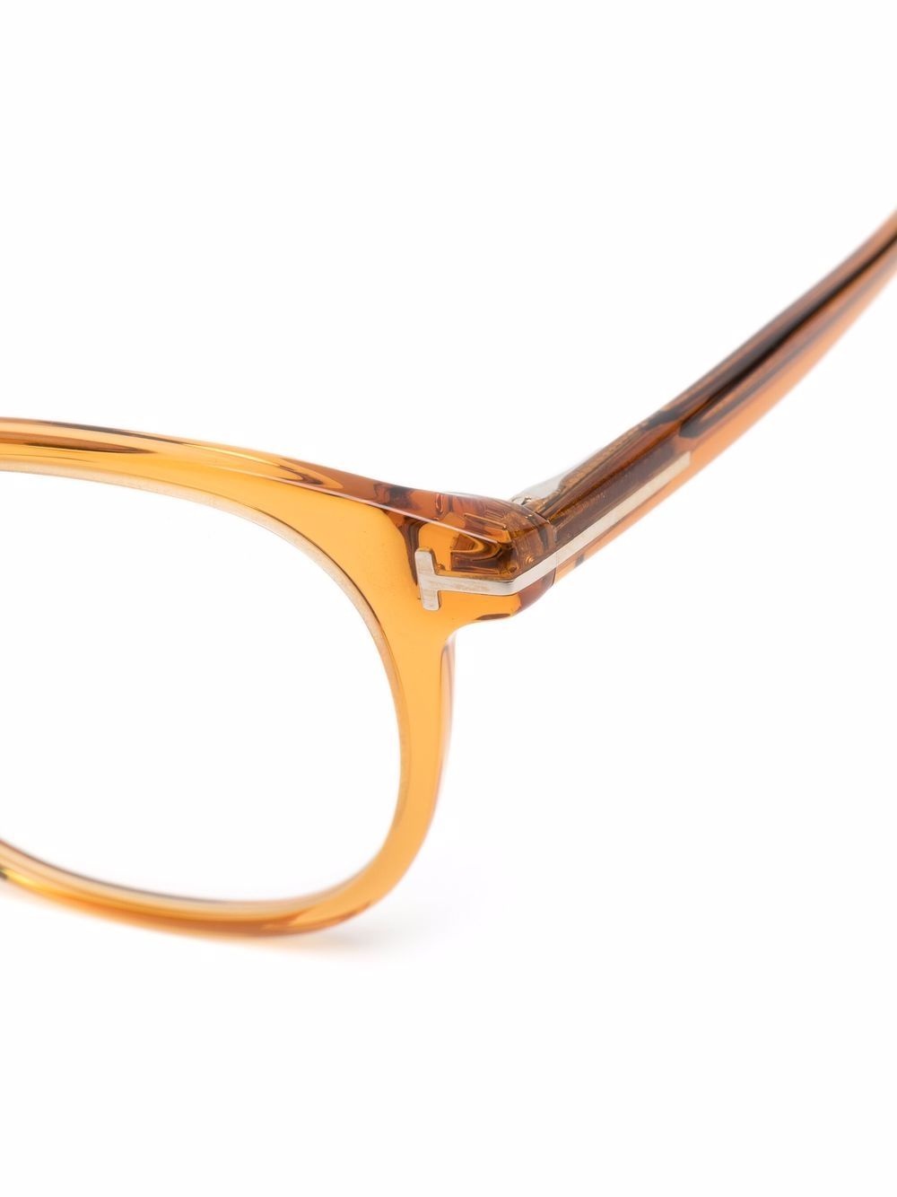 polished-effect square-frame glasses - 3