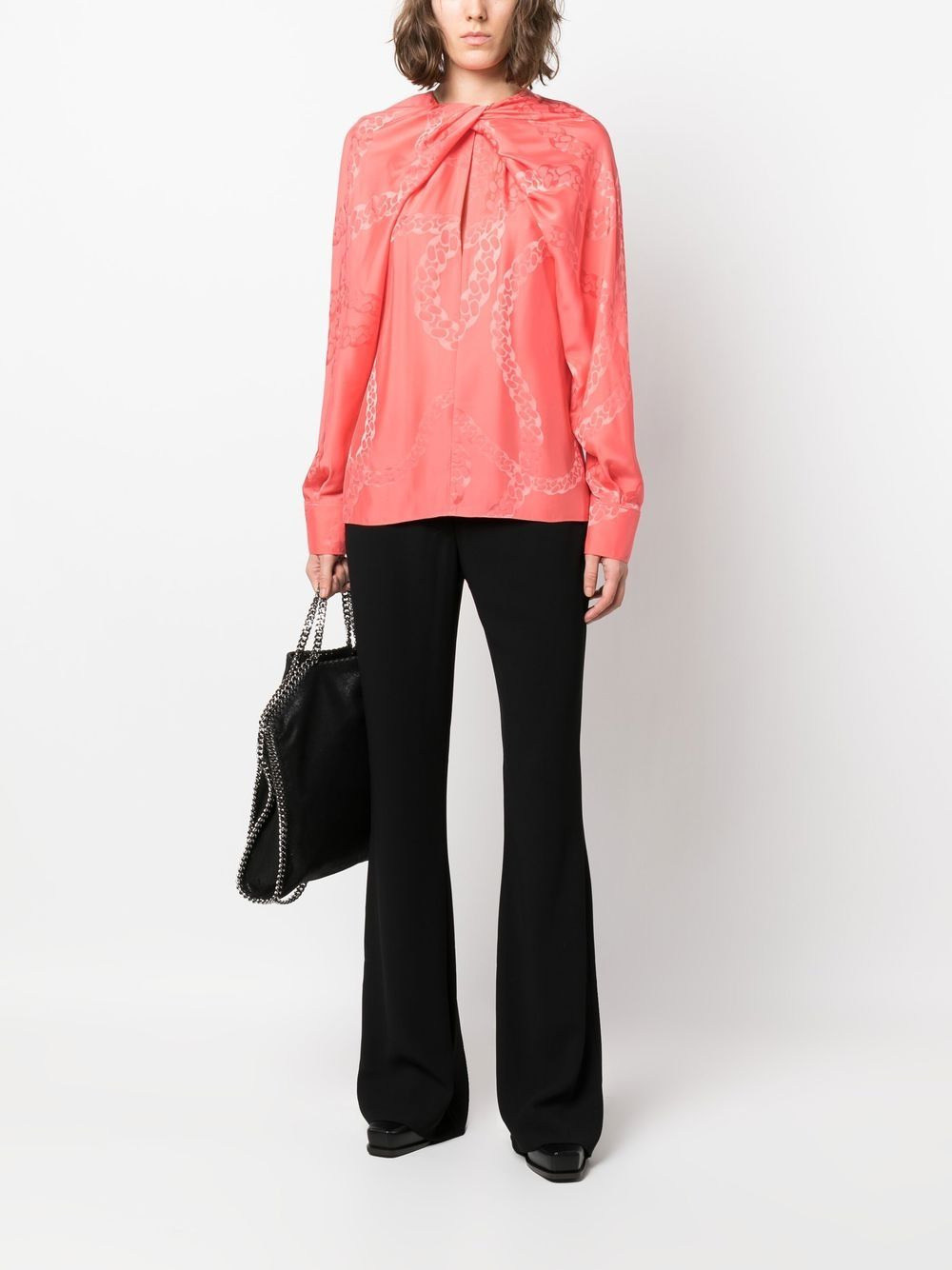 chain-link print blouse - 2