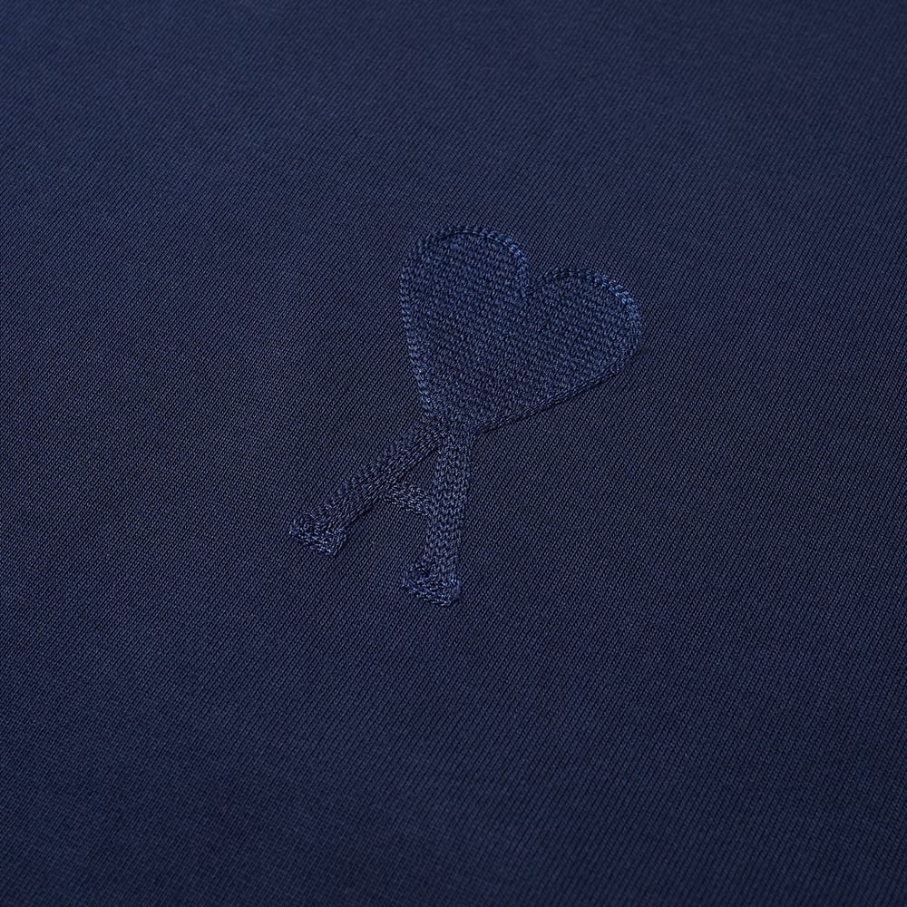 AMI Tone On Tone Embroidered Heart Tee - 2