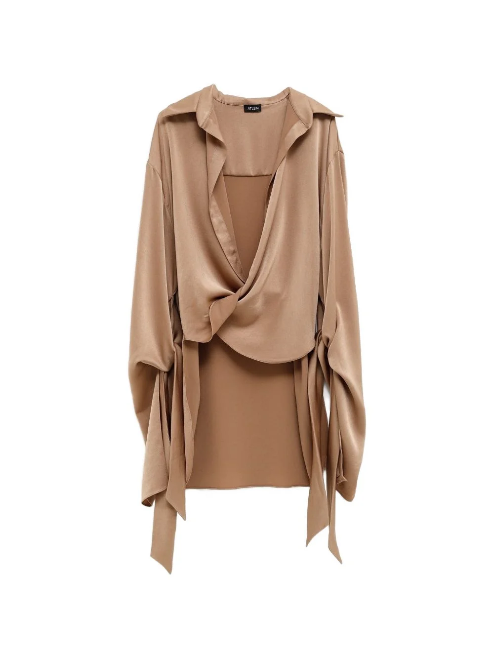 draped tie shirt - 1