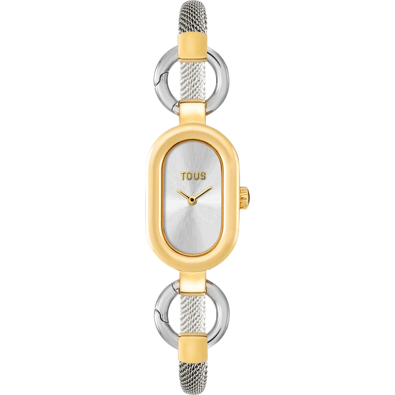 Steel and gold-colored steel analog Brooch/Watch TOUS HOLD OVAL - 1