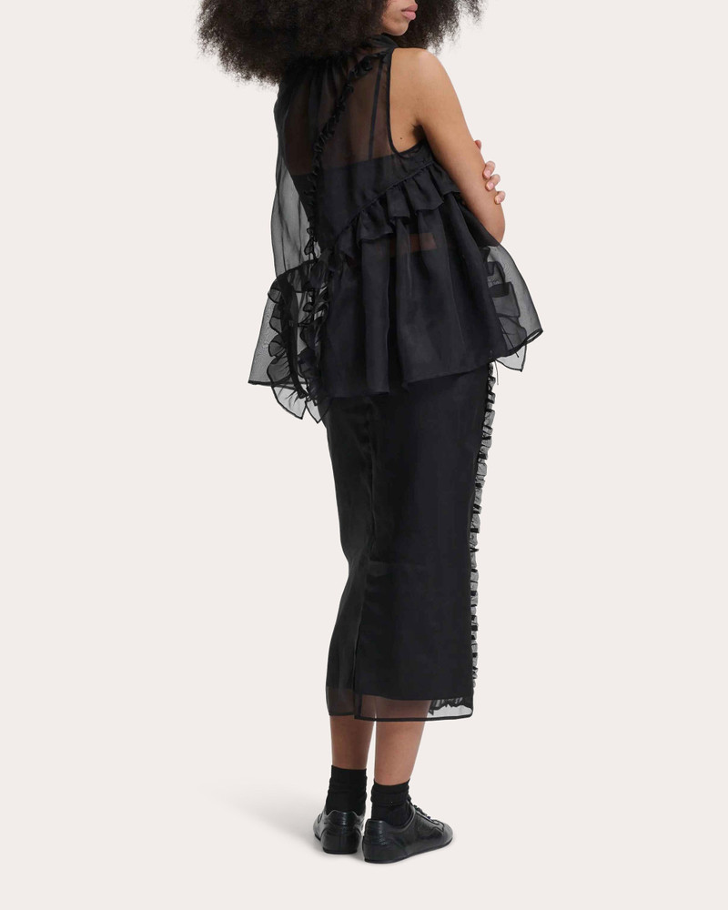 CECILIE BAHNSEN Orsalina Silk Organza Ruffle Sleeveless Top outlook
