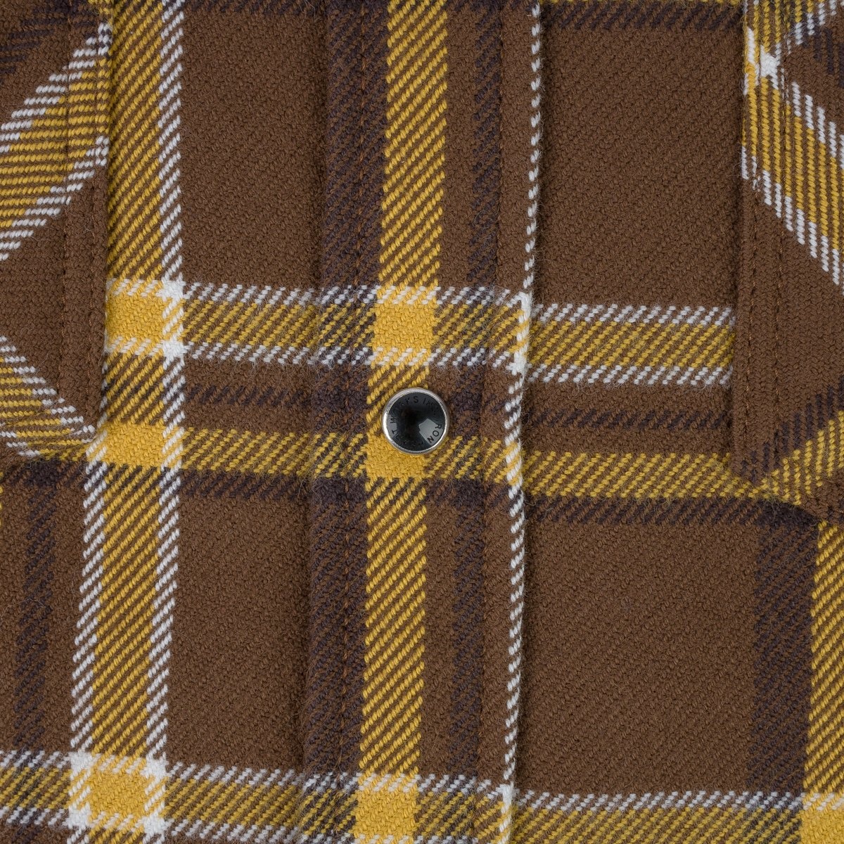 IHSH-372-BRN Ultra Heavy Flannel Crazy Check Western Shirt - Brown - 10