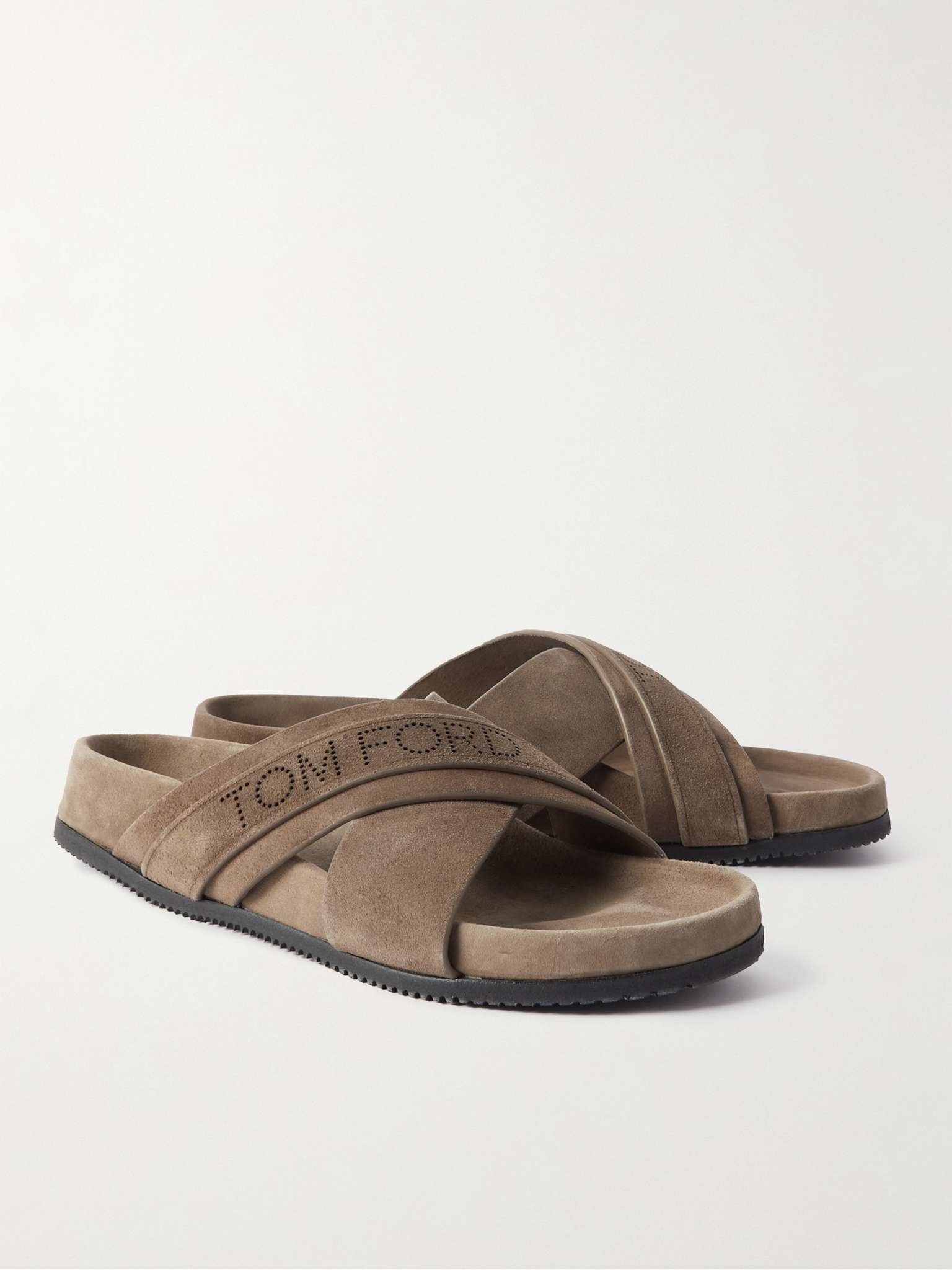 Wicklow Perforated Suede Slides - 4
