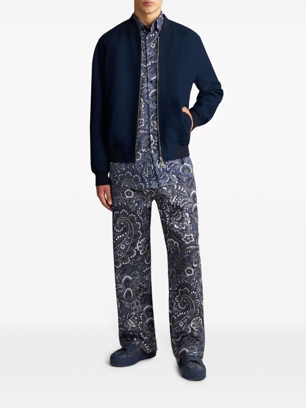 textured cotton bomber jacket - 2
