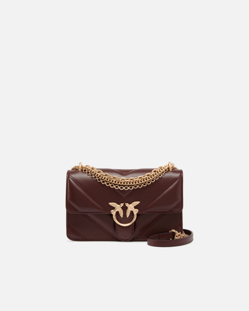 MINI LOVE BAG ONE SHOULDER BAG IN CHEVRON LEATHER AND NAPPA WITH TRIPLE CHAIN 1