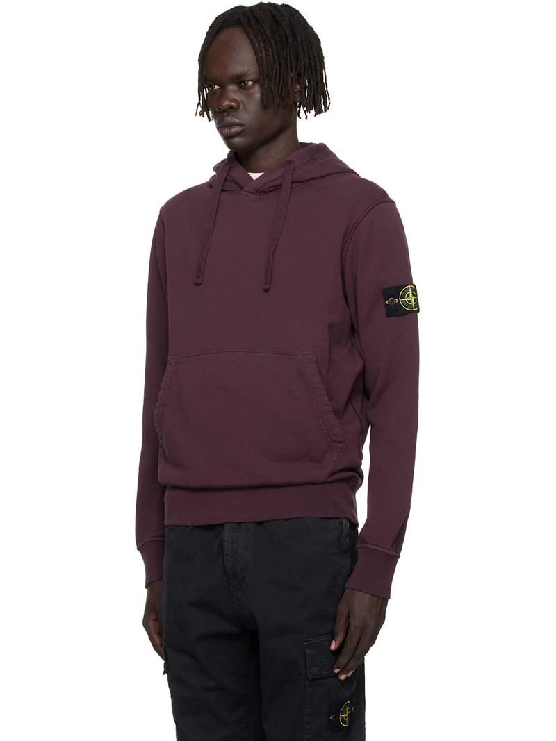 Stone Island Purple 6100062 Organic Cotton Fleece Hoodie outlook