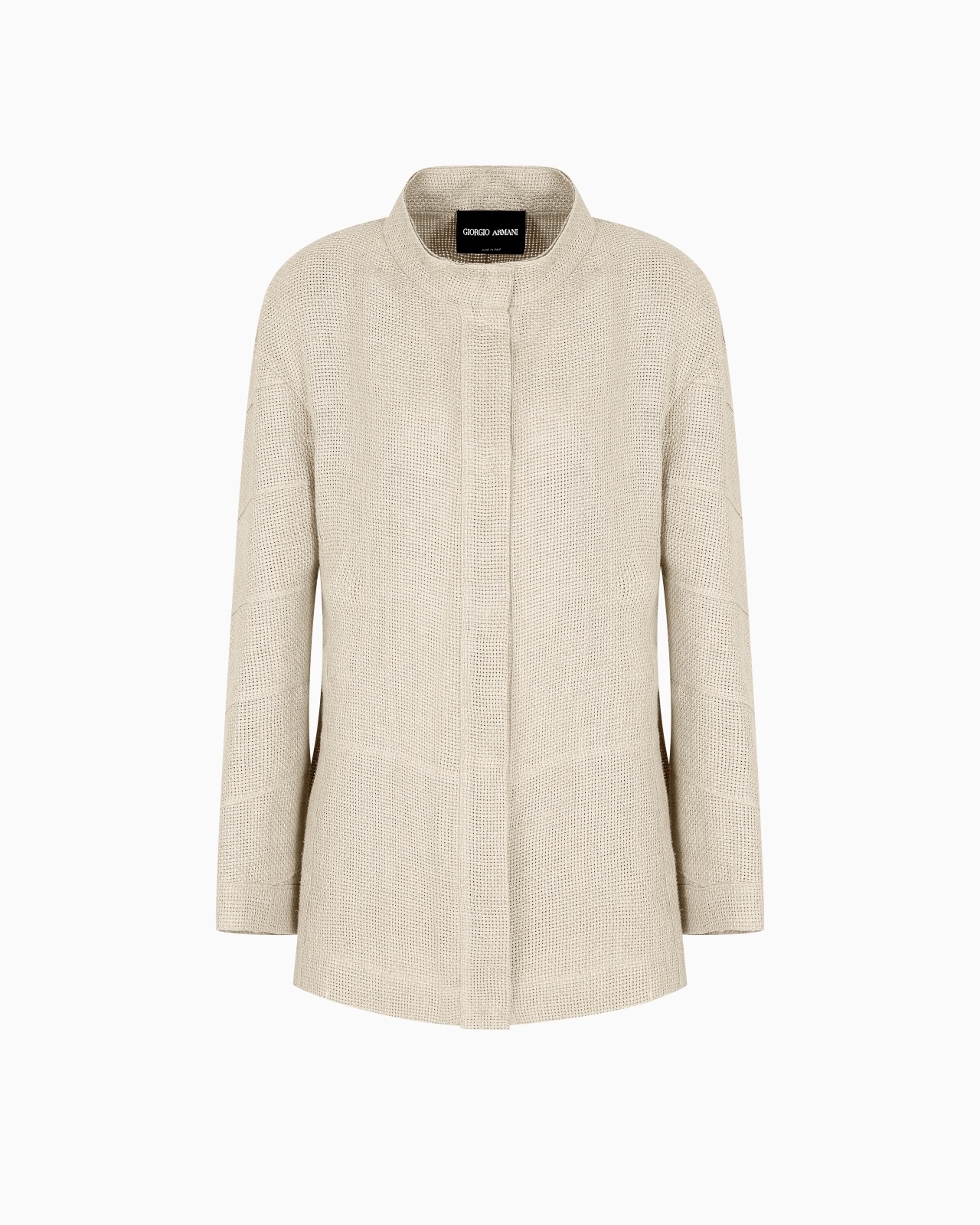 SINGLE-BREASTED JACKET IN LINEN GAUZE - 1