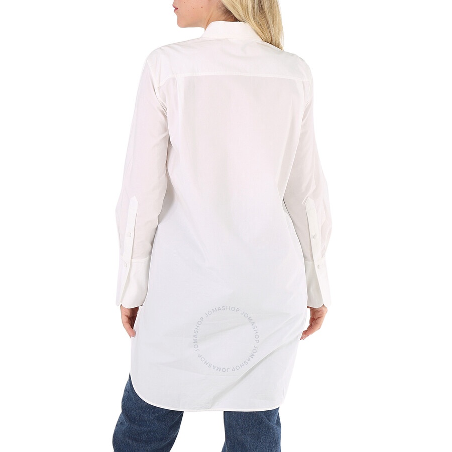 Chloe Ladies White Poplin Long-cut Shirt, Brand Size 34 (US Size 0) - 5