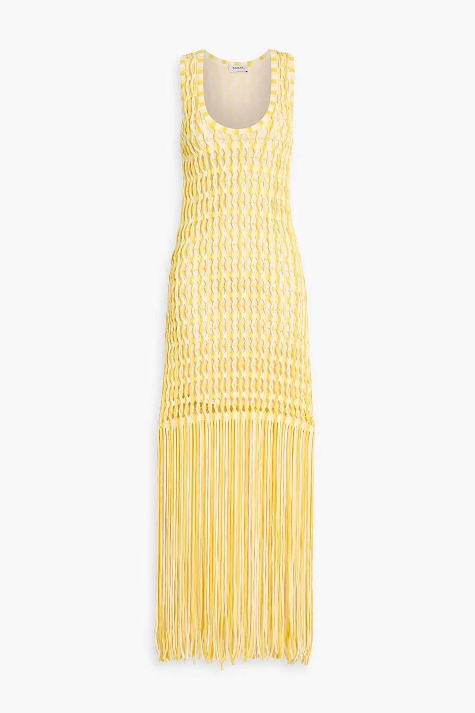 Sonia fringed open-knit maxi dress - 1