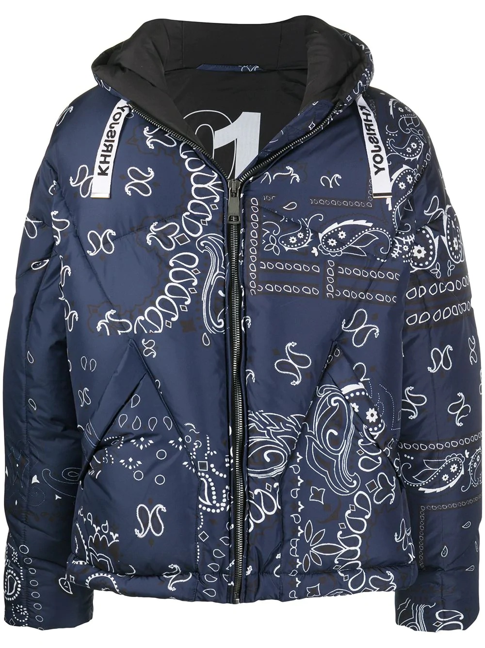 paisley print padded jacket - 1