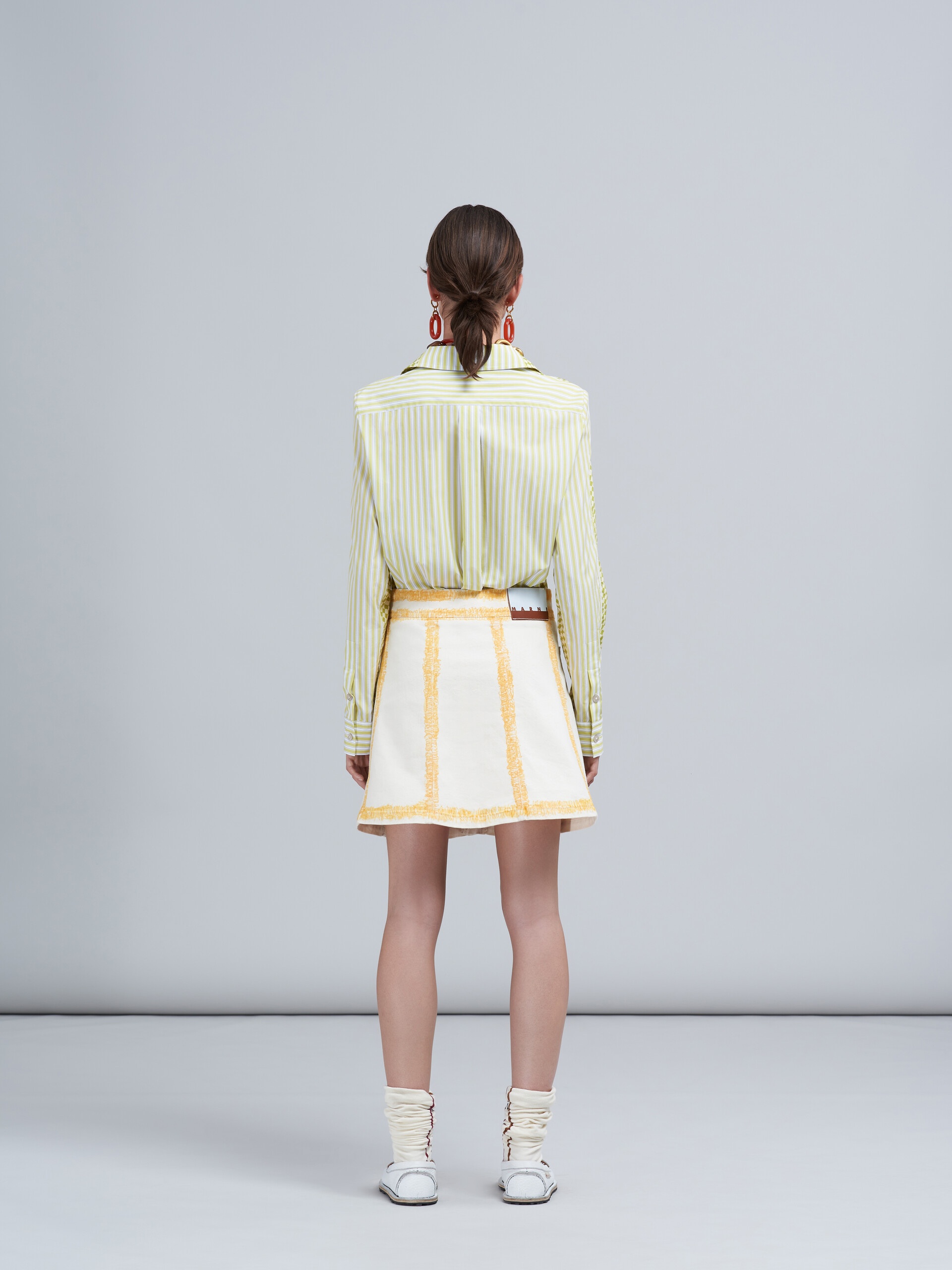 BEIGE DENIM SKIRT - 3