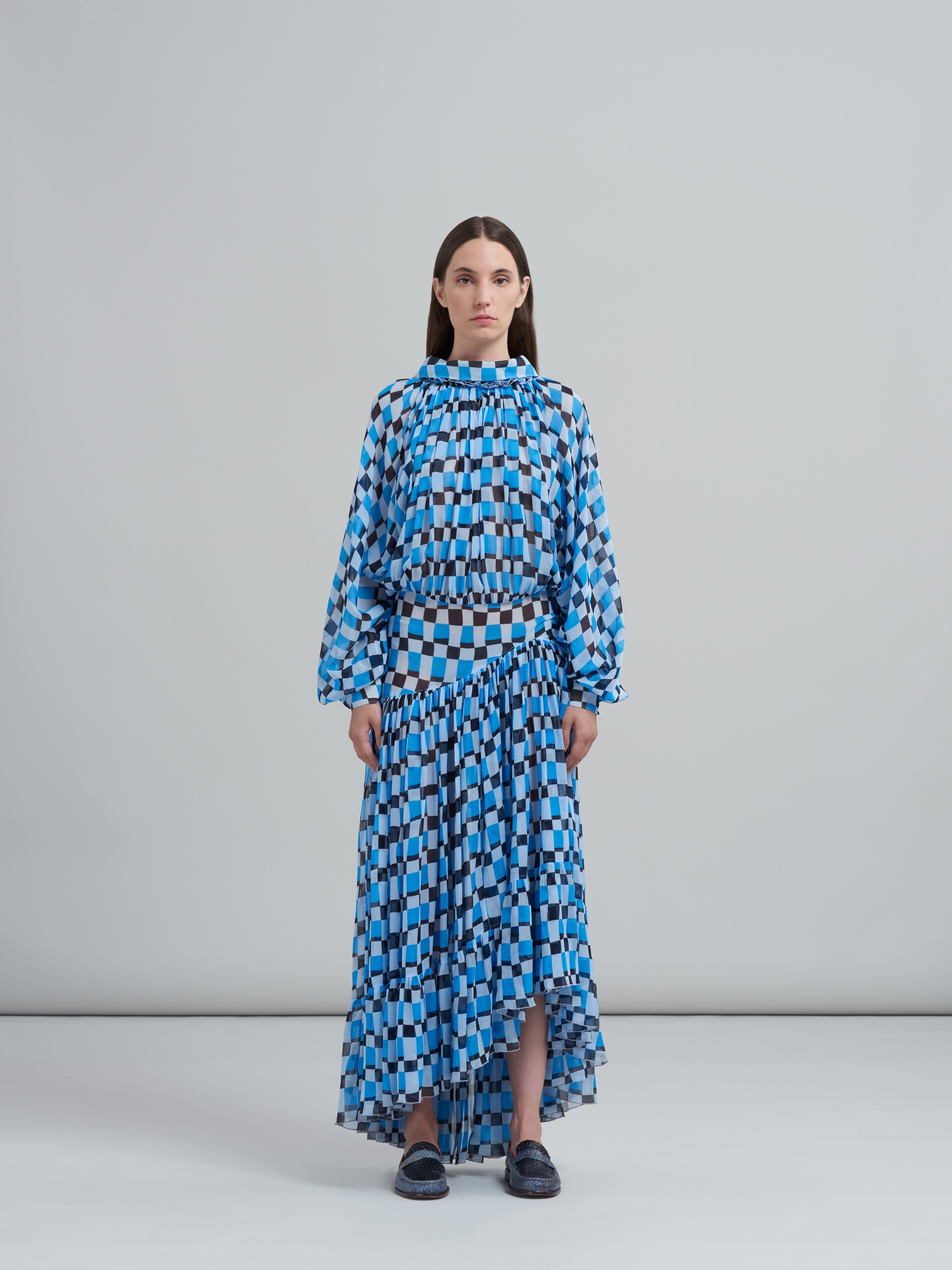 ICONIC DAMIER CREPON DRESS - 2