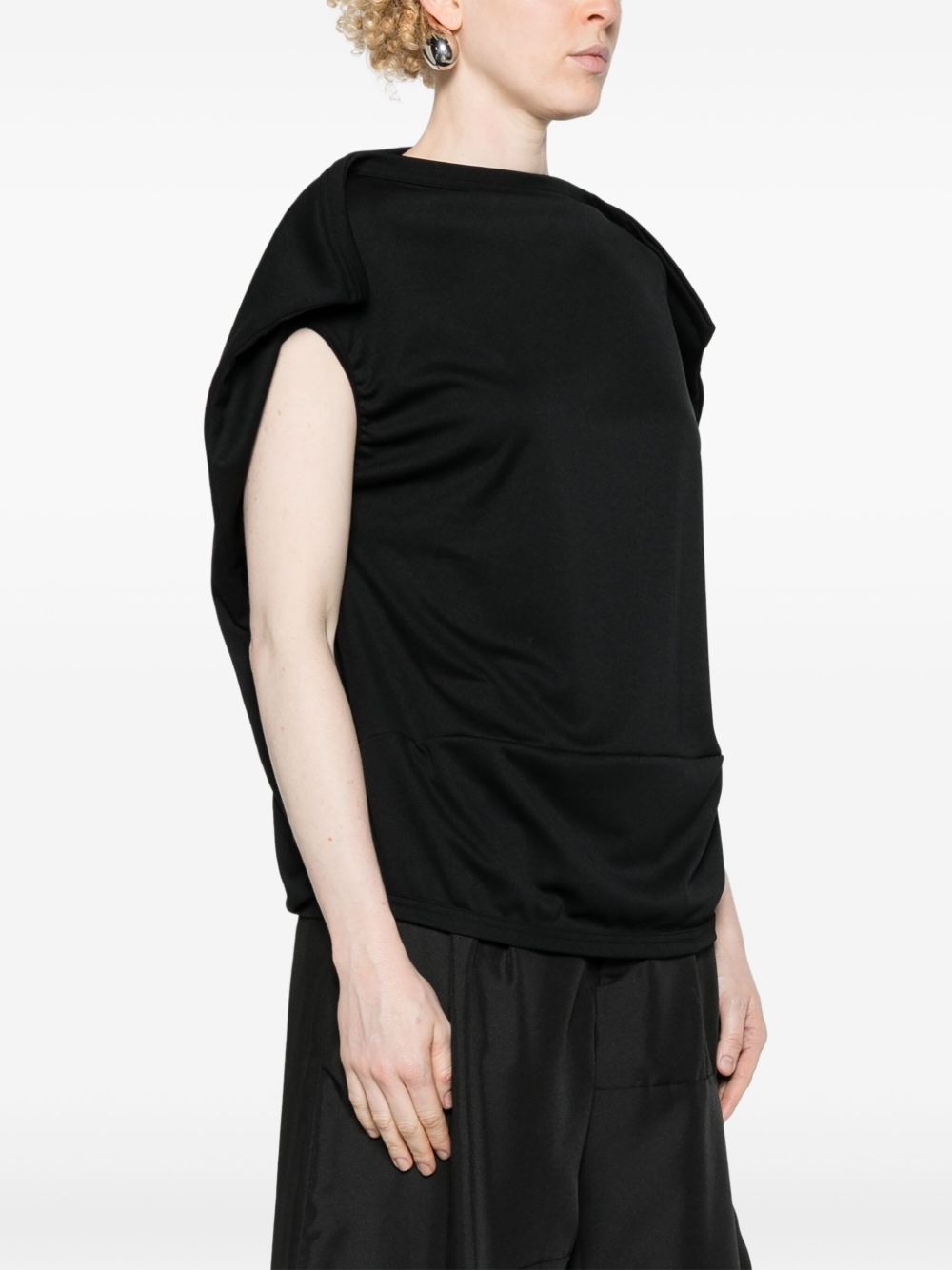 cowl-neck draped blouse - 3