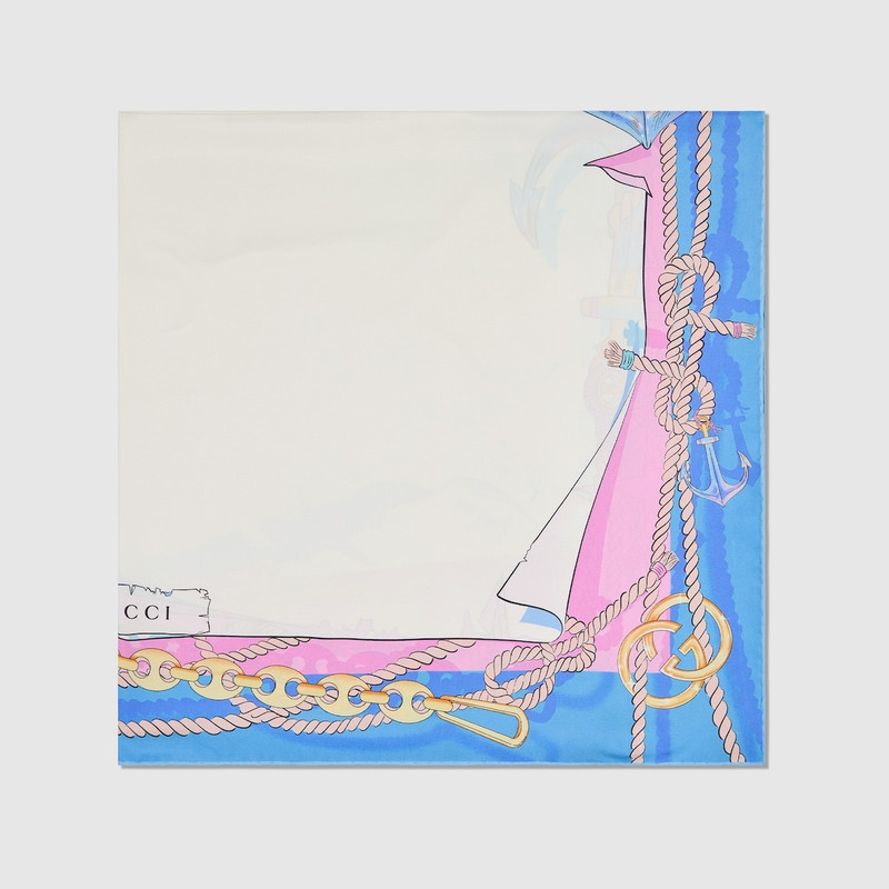 GUCCI 90 x 90 project printed silk carré outlook