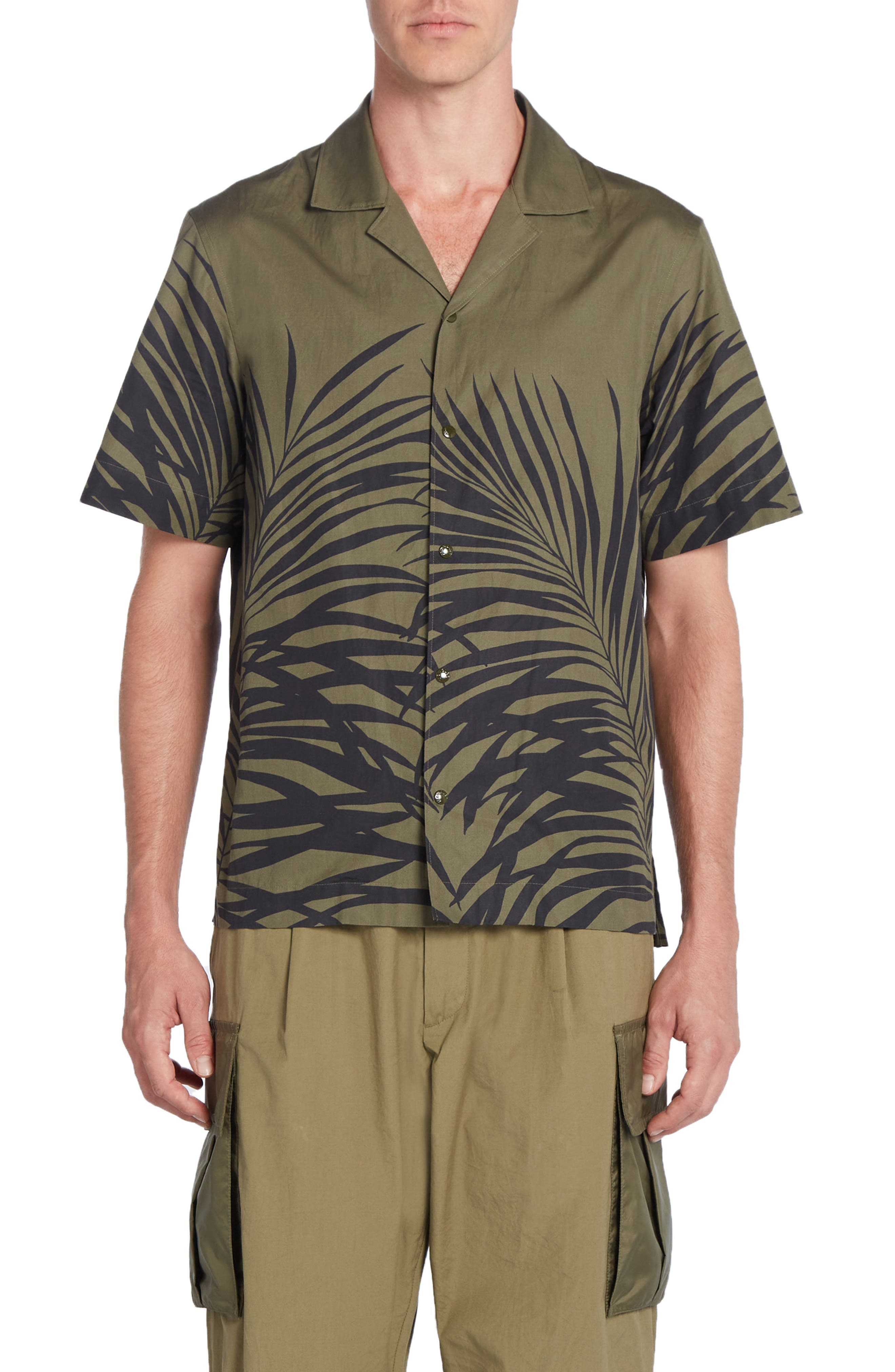 Fern Print Cotton Poplin Camp Shirt - 1