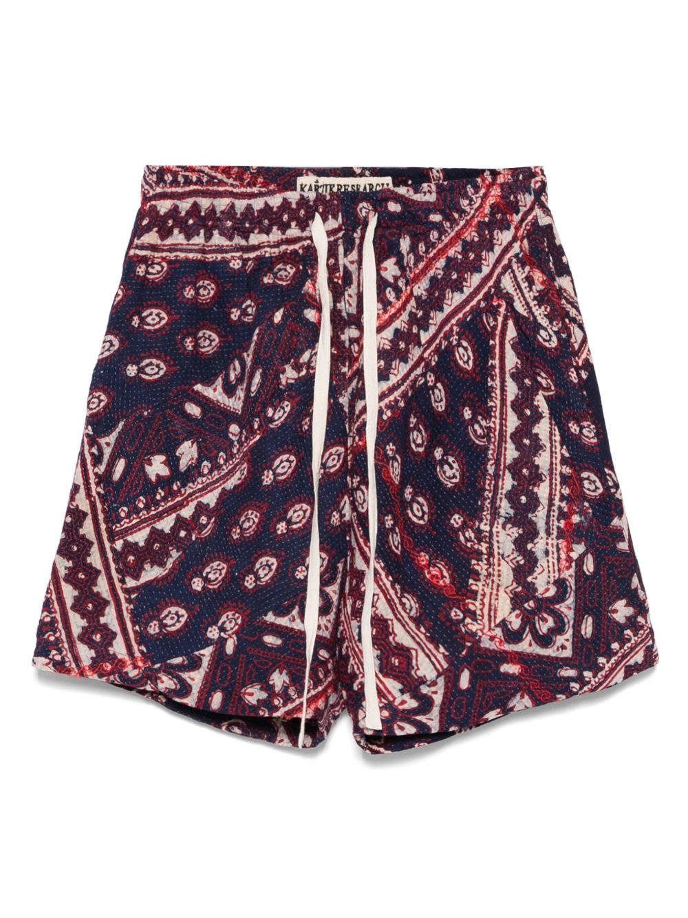 patchwork-design shorts - 1