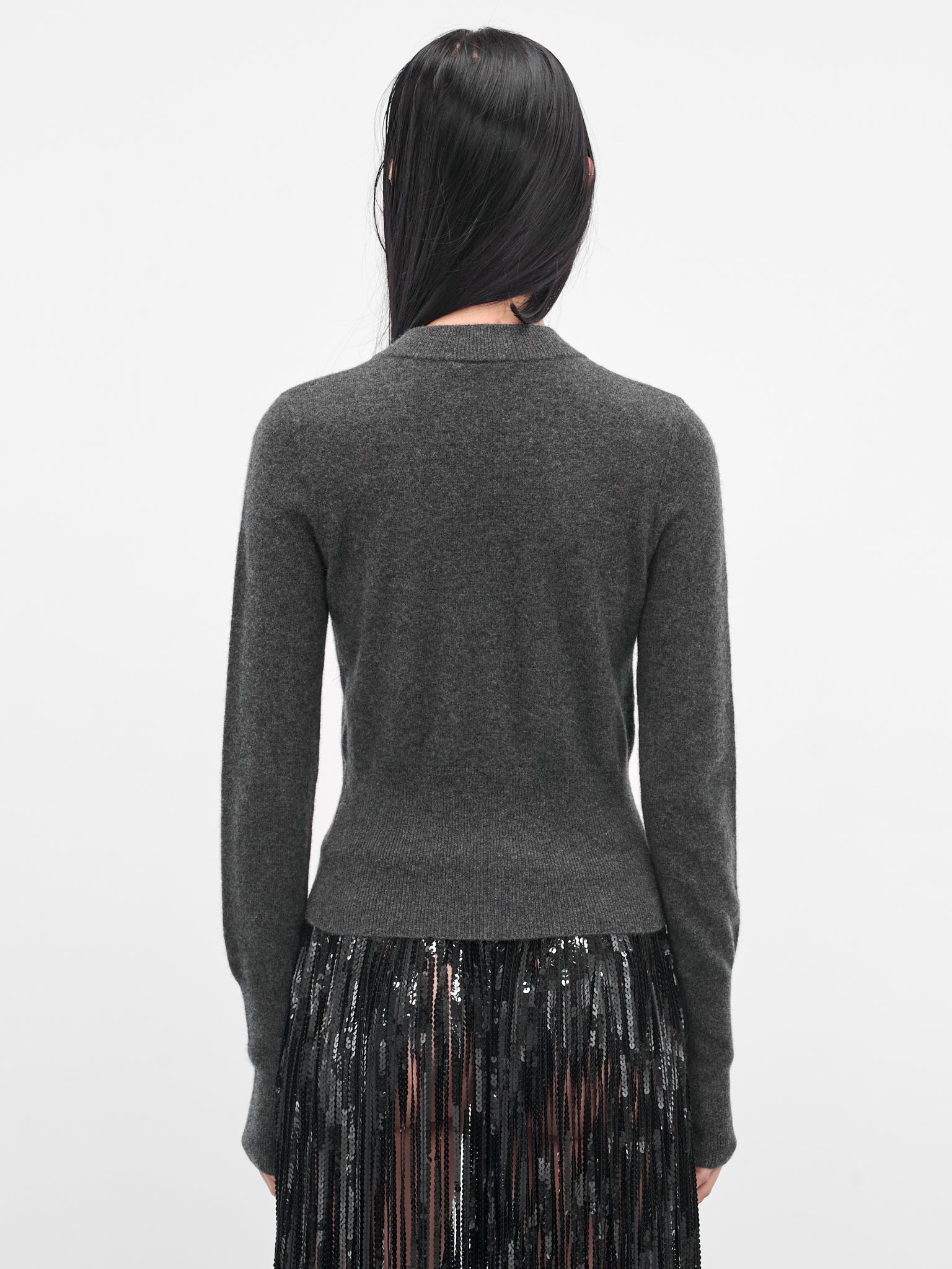 Gray Cashmere Slim Cardigan - 3