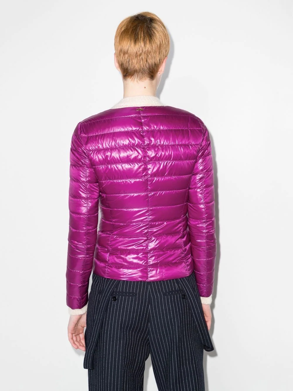 quilted-finish fitted jacket - 3
